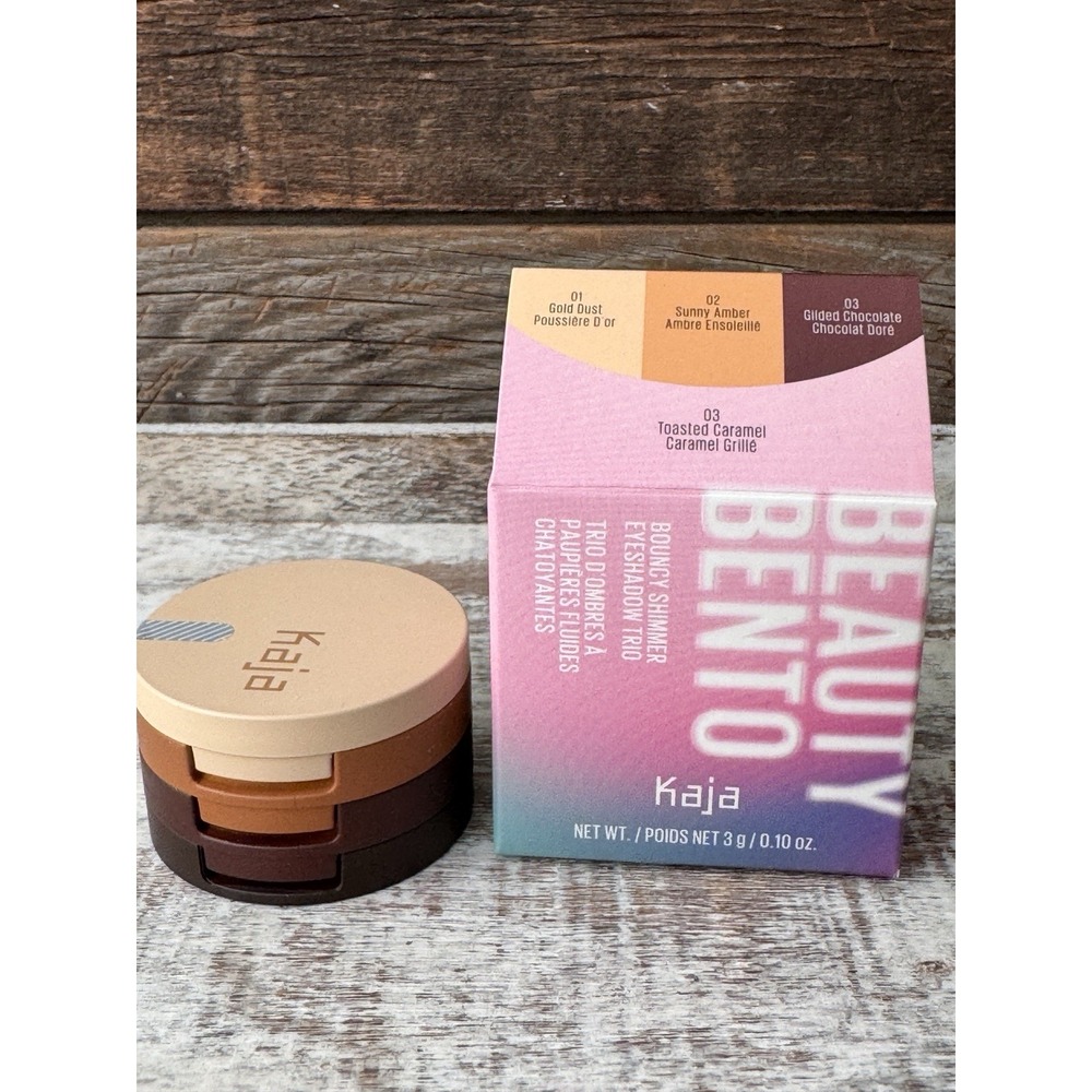 Kaja‎ Beauty Bento Bouncy Shimmer Eyeshadow Trio 03 Toasted Caramel | MSRP = $28